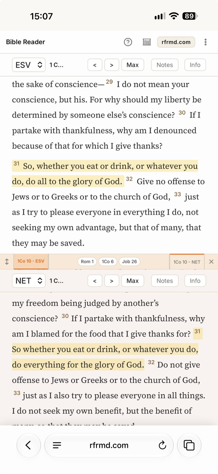 rfrmd.com: Two translations side by side