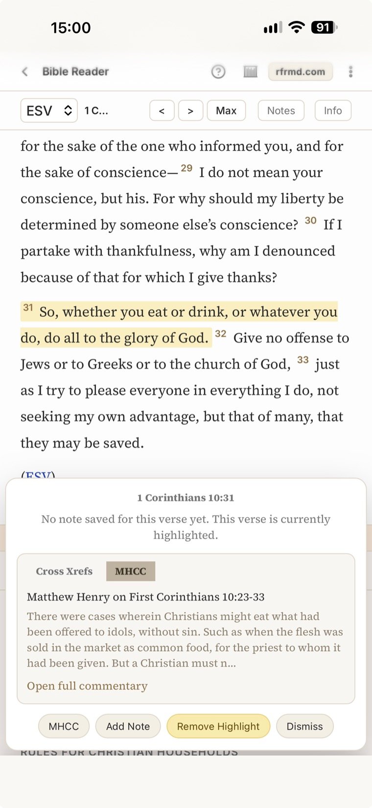 rfrmd.com: Notes, highlights and Matthew Henry