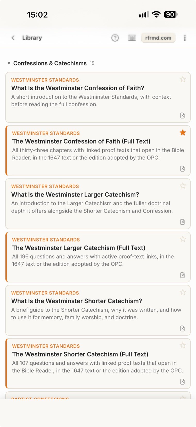rfrmd.com: A library of confessions and catechisms